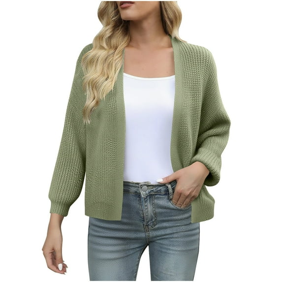 Wensltd V Neck Sweater Women Fall Long Sleeve Plus Size Cardigan Tops for Women
