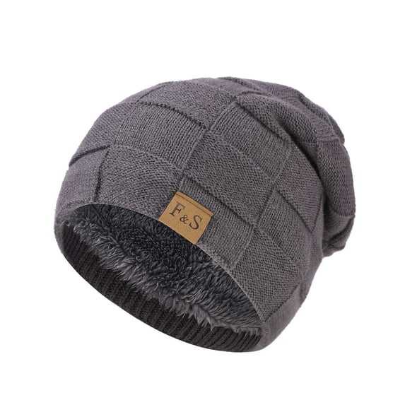 Wensltd Warm Elegant Versatile Style Beanie for Women Fashion Winter Solid Color Fleece Lined Knit Hat