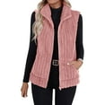 thumbnail image 1 of Wensltd Warm Sleeveless Vest Jacket for Women Lightweight Solid Color Warm Turndown Collar Plush Vest, 1 of 9