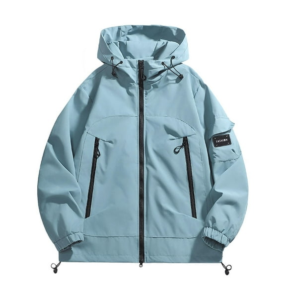 Wensltd Waterproof Jacketfor Women withPocketLoose Windbreaker Coat for Hiking Cycling