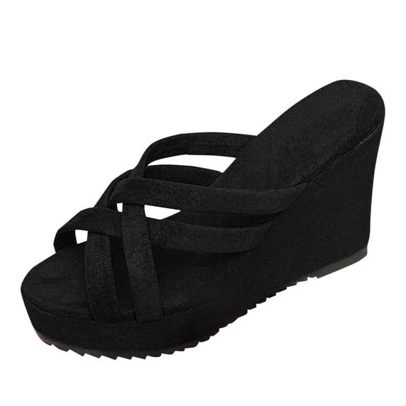 Wensltd Wedge Sandals Women Summer Peep Toe Casual Roman Style Comfortable Wedge Heel Sandals Soft Sole Outdoor Walking Shoes