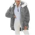 thumbnail image 1 of Wensltd Winter Fleece Jacket Womens Zip Pockets Comfortable Warm Winter Coat, 1 of 9