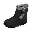 thumbnail image 1 of Wensltd Winter Mid Calf Snow Boots for Women Solid Color Warm Plush Fuzzy Boots Fall Cozy Shoes Wide Width, 1 of 8