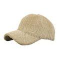 thumbnail image 1 of Wensltd Winter Plush Baseball Hat for Women Outdoor Solid Color Warm Style Cold Weather Black, 1 of 7