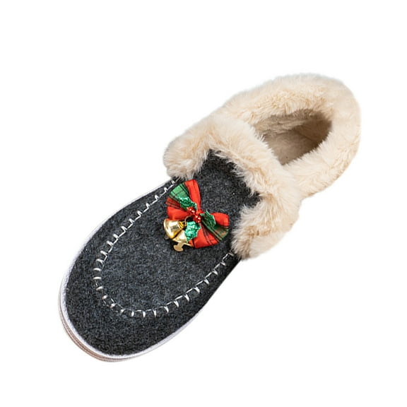 Wensltd Winter Shoes Fleece Lined for Women Casual Warm Walking Flats Thick Sole Plus Size Round Toe Shoes Multicolor