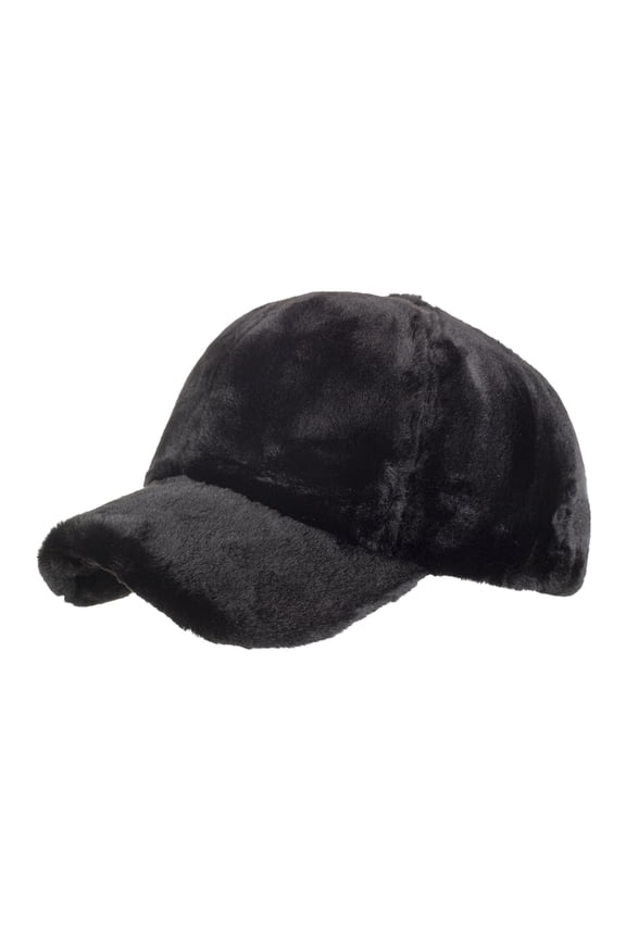 Winter Suede Baseball Hat for Women Outdoor Solid Color Warm Style Cold Weather Black