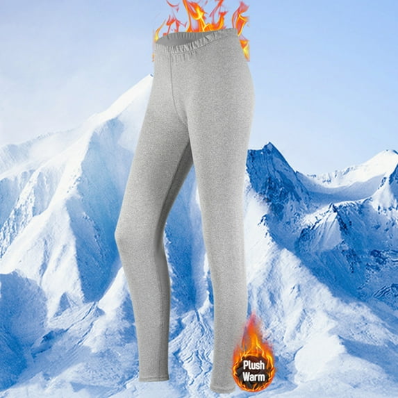 Wensltd Winter Thermal Underwear Bottoms for Women Thick Fleece Lined Stretch Soft High Waist Tights Black