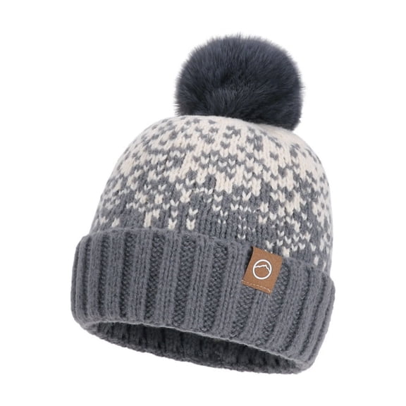Wensltd Winter Warm Hats for Women Gray Thick Fleece Lined Soft Warm Cap for Snow Cold Weather Outdoor