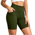 thumbnail image 1 of Wensltd Women Biker Shorts Solid Comfortable High Waist Running Shorts Side Pockets Workout Shorts, 1 of 7
