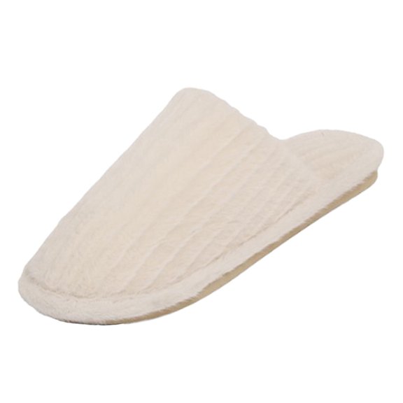Wensltd Women Casual Slippers Closed Toe Indoor Breathable Solid Color Wide Width Slippers White