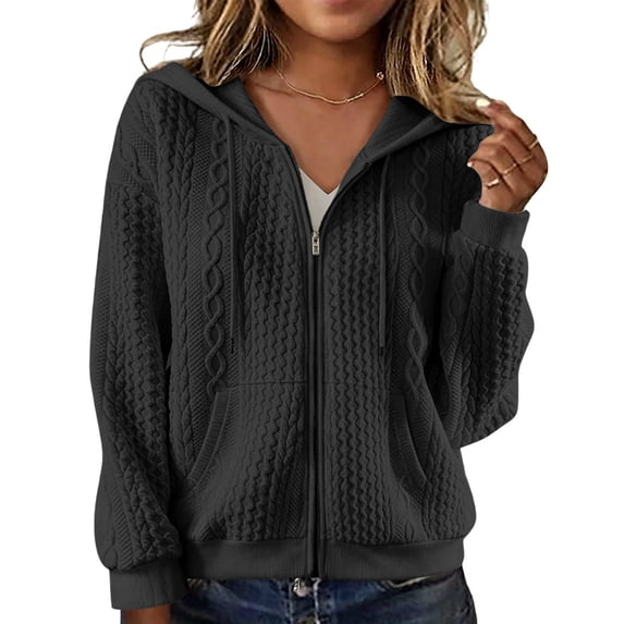 Wensltd Women Casual Tops Long Sleeve Outerwear With Pockets Relaxed Fit Everyday Jacket Coat