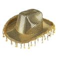 thumbnail image 1 of Wensltd Women Cowboy Hats Spring and Summer Sequin Decor Lightweight Breathable Hats for Party Gold, 1 of 1