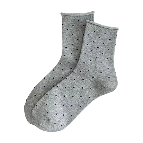 Wensltd Women Crew Socks Cute Pattern Casual Slouch Socks Vintage Style Socks Black White Color Socks