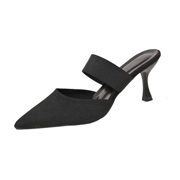 Wensltd Women Dressy High Heels Trendy Solid Color Pointed Toe Closed Toe Comfortable Work Shoes Black