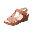 thumbnail image 1 of Wensltd Women Dressy Sandal Open Toe Sandals Solid Color Wide Width Comfortable Thick Sole Sandals, 1 of 4
