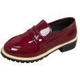 thumbnail image 1 of Wensltd Women Fashion Shoes Trendy Versatile Solid Color Retro Comfortable Mid Heel Loafers for Outdoor, 1 of 9