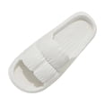 thumbnail image 1 of Wensltd Women Flat Slide Slippers Open Toe Soft Sole Lightweight Wide Width Daily Outdoor Walking Slippers White, 1 of 5
