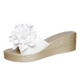 thumbnail image 1 of Wensltd Women Flower Solid Color Wedge Sandals Open Toe Slip On Summer Casual Vacation Beach Shoes Comfortable Trendy Breathable Design, 1 of 9