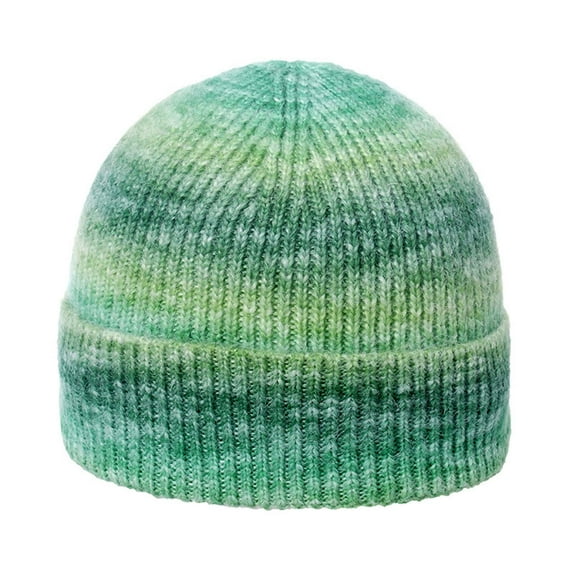 Wensltd Women Gradient Knit Beanie Fashion Brimless Hat Outdoor Warm Winter Casual Colorful