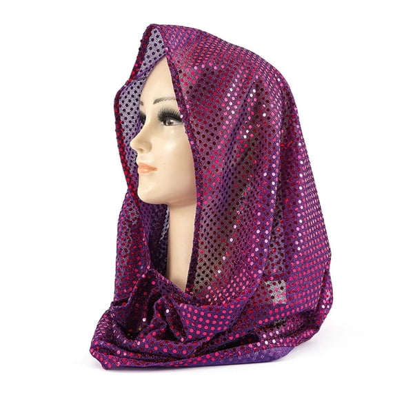 Wensltd Women Hats Solid Color Lightweight Breathable Sequin Decor Versatile Head Wraps Hats for Daily Wear Purple