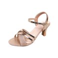 thumbnail image 1 of Wensltd Women High Heel Sandals Open Toe Round Toe Dressy Sandals Wide Width Solid Color Versatile Fashion Shoes, 1 of 9