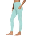 thumbnail image 1 of Wensltd Women High Waist Yoga Pants Solid Color Ankle Length Workout Trousers With Side Pockets for Fitness, 1 of 9
