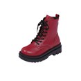 thumbnail image 1 of Wensltd Women Hiking Boots Lace Up Chunky Low Heel Winter Classic Wide Width Short Boots Brown, 1 of 8