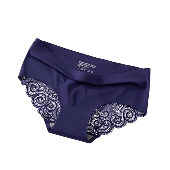 Wensltd Women Ice Silk Mid-Rise Seamless Breathable Panties Summer Casual Hip Lift Underwear