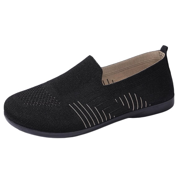 Wensltd Women Knit Walking Shoes Comfy Lightweight Casual Flats With Breathable Spring Fall