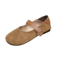 thumbnail image 1 of Wensltd Women Loafers Flat Solid Color Low Cut Slip on Design Retro Style Shoes for Spring Fall Outdoor and Daily Wear Versatile Khaki, 1 of 8