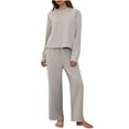 thumbnail image 1 of Wensltd Women Long Sleeve Lounge Set Pullover Tops Wide Leg Pants 2 Piece Outfits for Women, 1 of 9