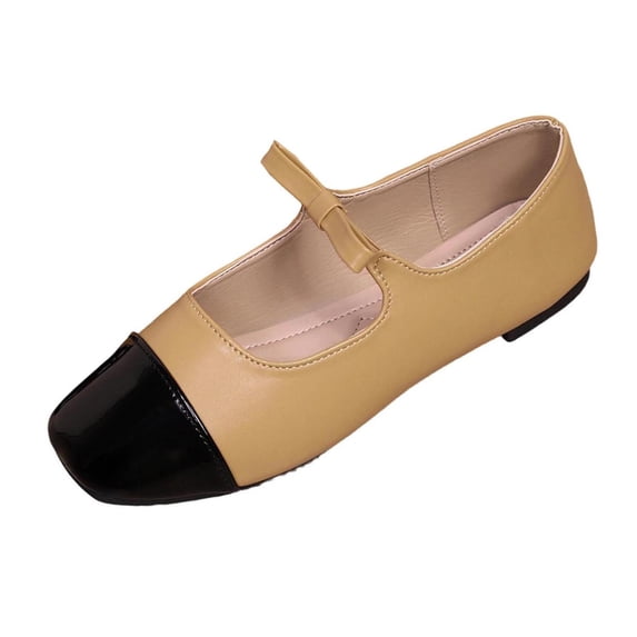 Wensltd Women Mary Jane Flats Color Block Design Round Toe Fashion Shoes for Dressy Casual Occasions Spring Fall
