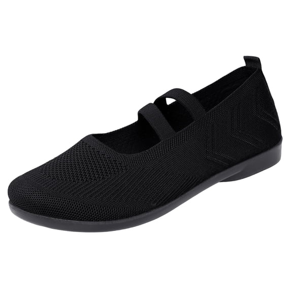 Wensltd Women Mary Jane Flats Elastic Band Round Toe Comfortable Walking Shoes