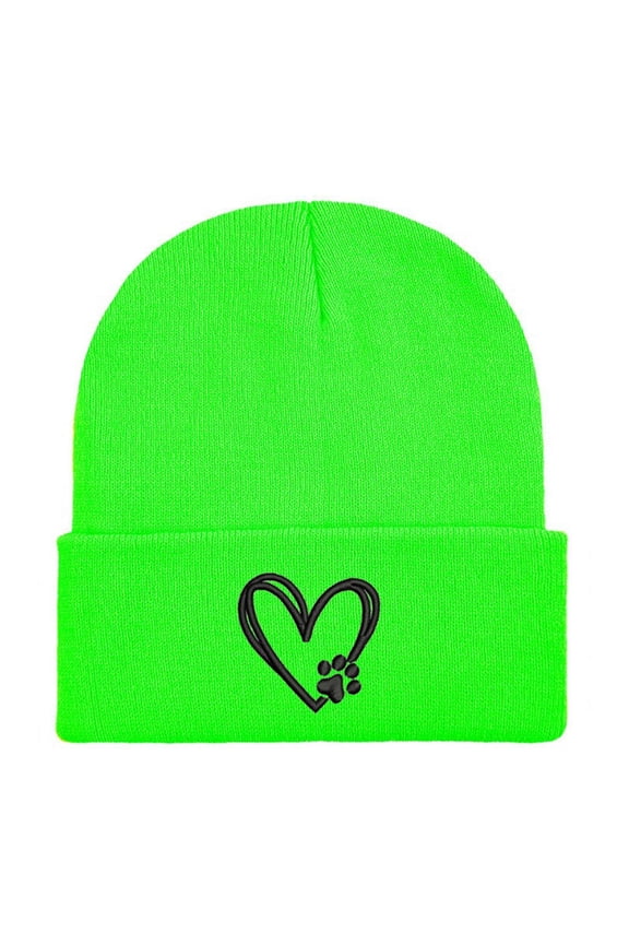 Women Men Heart Print Embroidery Knit Beanie Warm Soft Cozy Casual Daily Fashion Outdoor Cycling Cap Trendy Pink