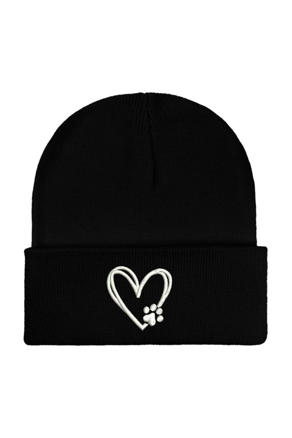 Women Men Heart Print Embroidery Knit Beanie Warm Soft Cozy Casual Daily Fashion Outdoor Cycling Cap Trendy Pink