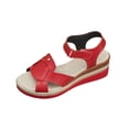 thumbnail image 1 of Wensltd Women Open Toe Sandals Wedge Solid Color Summer Trendy Sandals Casual Breathable Outdoor Daily Shoes, 1 of 8