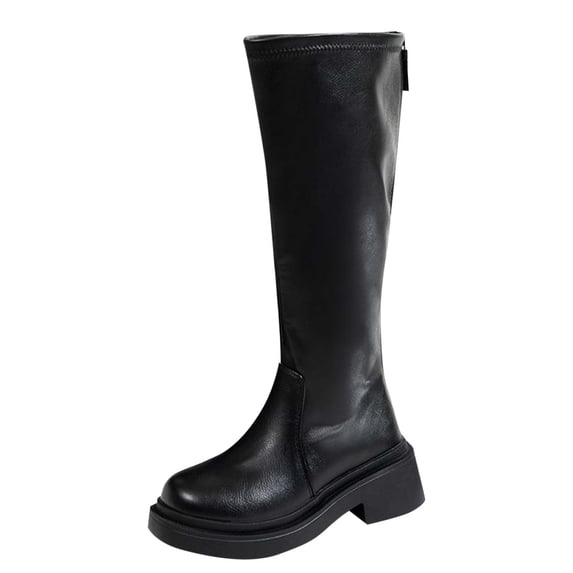 Wensltd Women Riding Boots Mid Calf Thick Sole Shoes Fall Winter Trendy Casual Boots