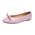 thumbnail image 1 of Wensltd Women Round Toe Ballet Flats Solid Color Bow Decor Comfy Walking Shoes, 1 of 9