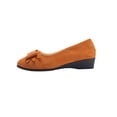 thumbnail image 1 of Wensltd Women Round Toe Wedge Heel Shoes Solid Color Closed Toe Loafers Work Office Walking Shoes Orange, 1 of 9