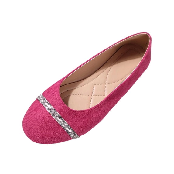 Wensltd Women Shoes Casual Solid Color Loafers Soft Sole Comfort Shoes for Daily Wear Round Toe Shoes Hot Pink