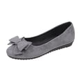 thumbnail image 1 of Wensltd Women Shoes Spring Fall Pointed Toe Flats with Bow Suede Upper Soft Sole Comfort Shoes Gray, 1 of 3
