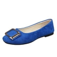 thumbnail image 1 of Wensltd Women Shoes Spring Fall Square Toe Canvas Flats Comfort Shoes for Work and Daily Wear Plus Size Multiple Colors Blue, 1 of 4