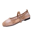 thumbnail image 1 of Wensltd Women Shoes Spring Fall Square Toe Flats Lace Design Mesh Upper Cutout Style Shoes Dressy Wear, 1 of 8