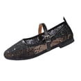 thumbnail image 1 of Wensltd Women Shoes Spring Fall Square Toe Flats Lace Design Mesh Upper Cutout Style Shoes Dressy Wear, 1 of 8