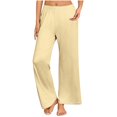 thumbnail image 1 of Wensltd Women Sleepwear Bottoms Straight Leg Casual Solid Color Pajama Pants Relaxed Fit Home Wear Spring Autumn, 1 of 7