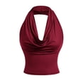 thumbnail image 1 of Wensltd Women Sleeveless V Neck Tank Tops Halter Neck Multi Style Solid Color Lightweight Casual Daily Wear Layering Tank Top Red, 1 of 9