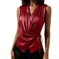thumbnail image 1 of Wensltd Women Sleeveless Work Office Tank Tops Classic V Neck Solid Color Basic Soft Daily Wear Layering Outer Wear Versatile Tank Top Red, 1 of 6