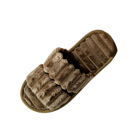 Wensltd Women Slippers Open Toe Slippers Plush Warm Soft For Indoor Home Casual Daily Wear