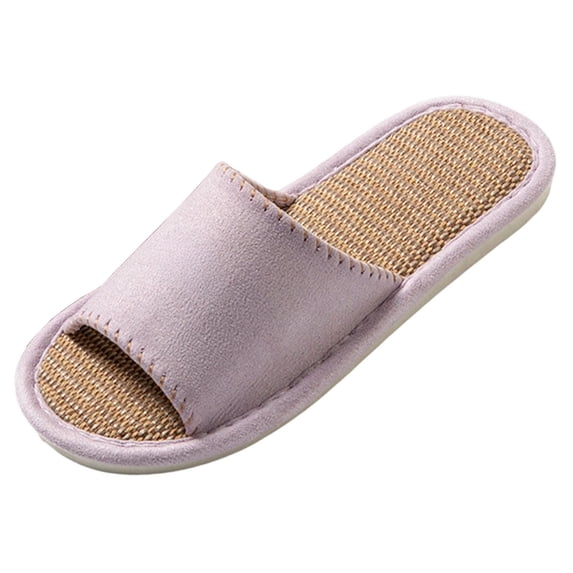 Wensltd Women Slippers Wide Strap Slide Slippers Open Toe House Slippers Solid Color for Summer Indoor