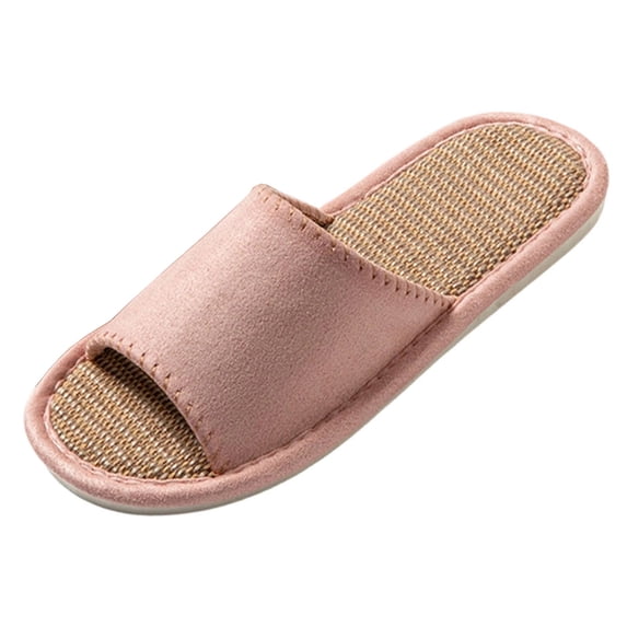 Wensltd Women Slippers Wide Strap Slide Slippers Open Toe House Slippers Solid Color for Summer Indoor